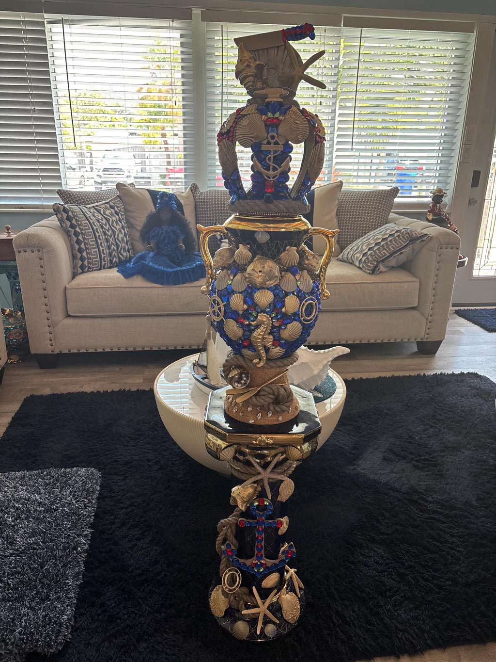 Set de yemaya  okute sopera  corona y pedestal