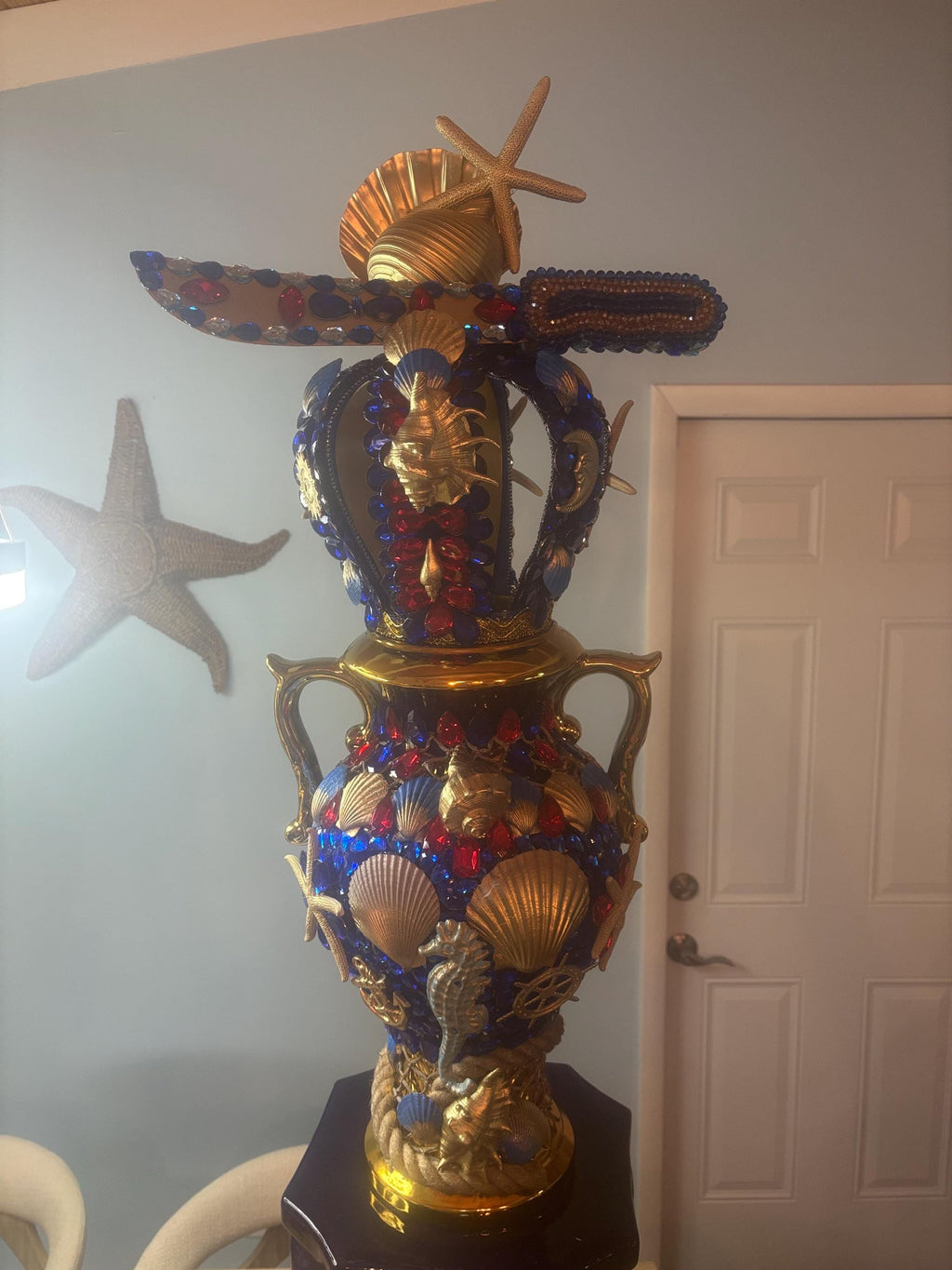 Set  sopera ,pedestal y corona de yemaya okute