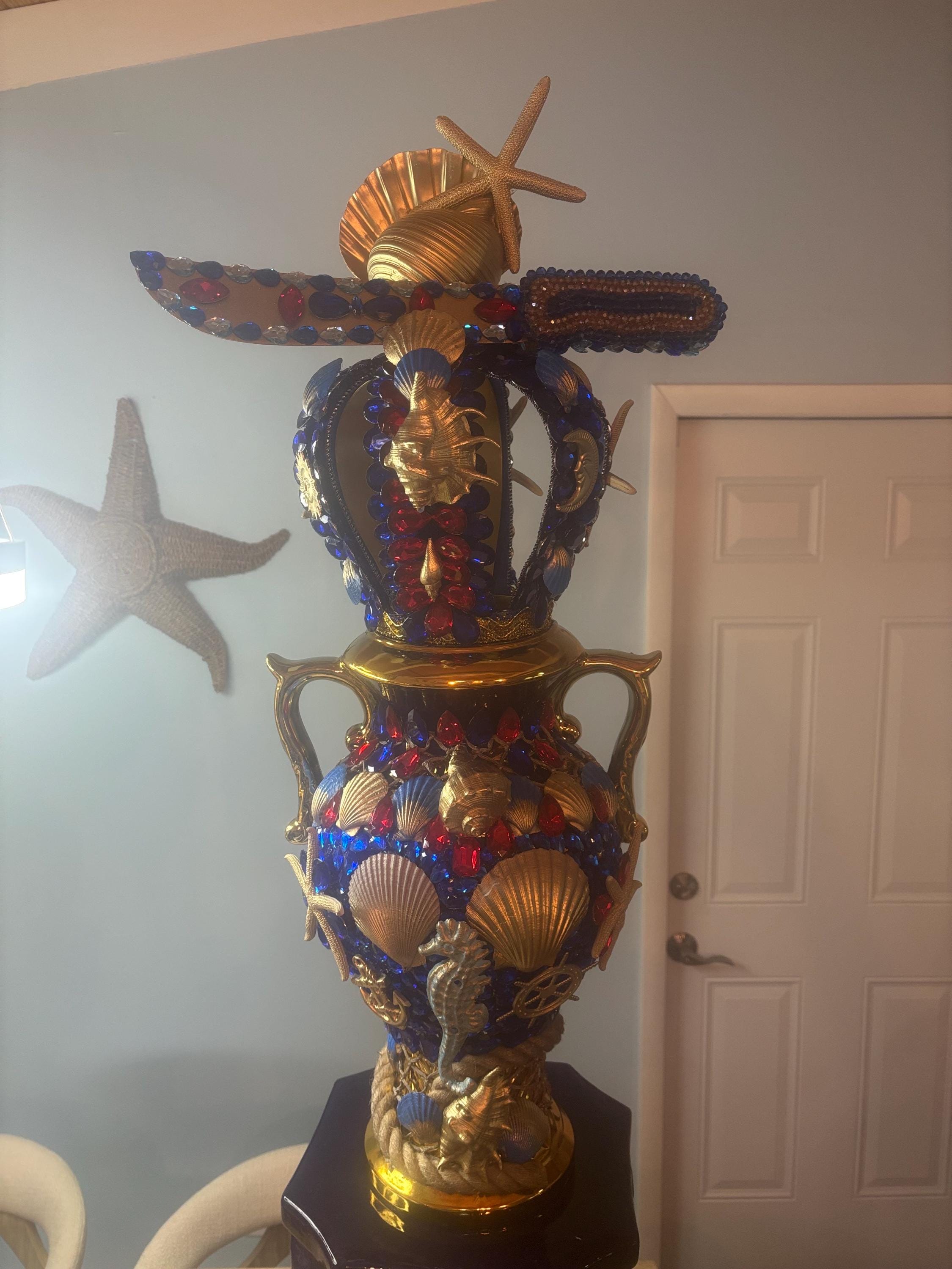 Set  sopera ,pedestal y corona de yemaya okute