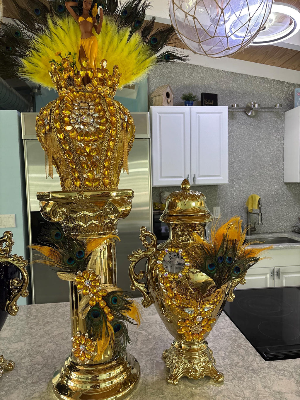 Set  sopera Pedestal y corona de oshun ibu kole