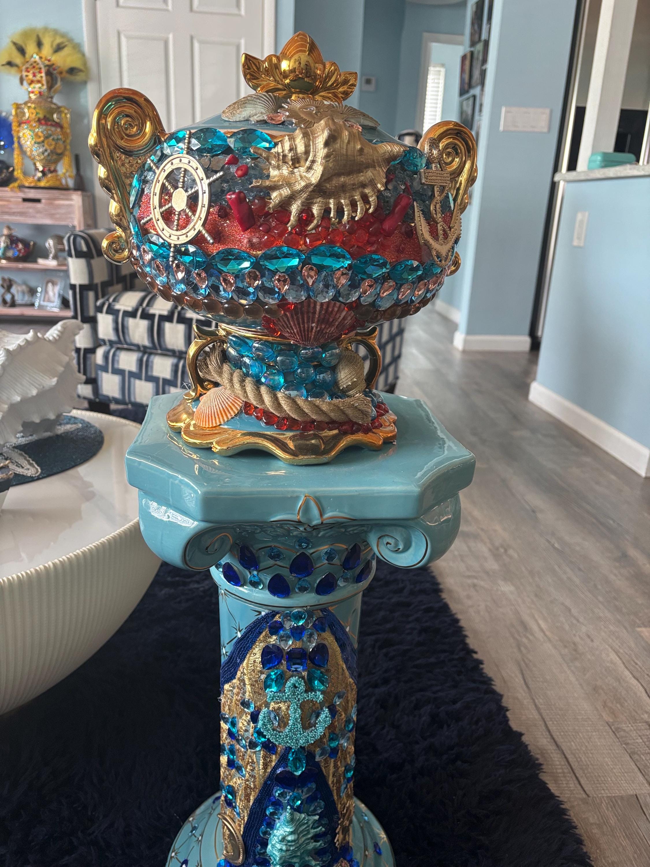 Set de yemaya ashaba sopera  con pedestal