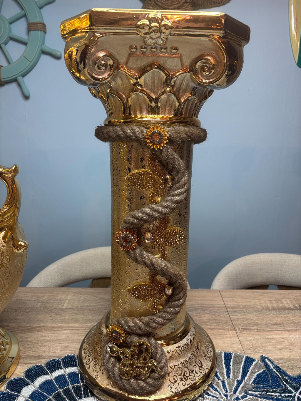Set sopera Pedestal y corona de oshun