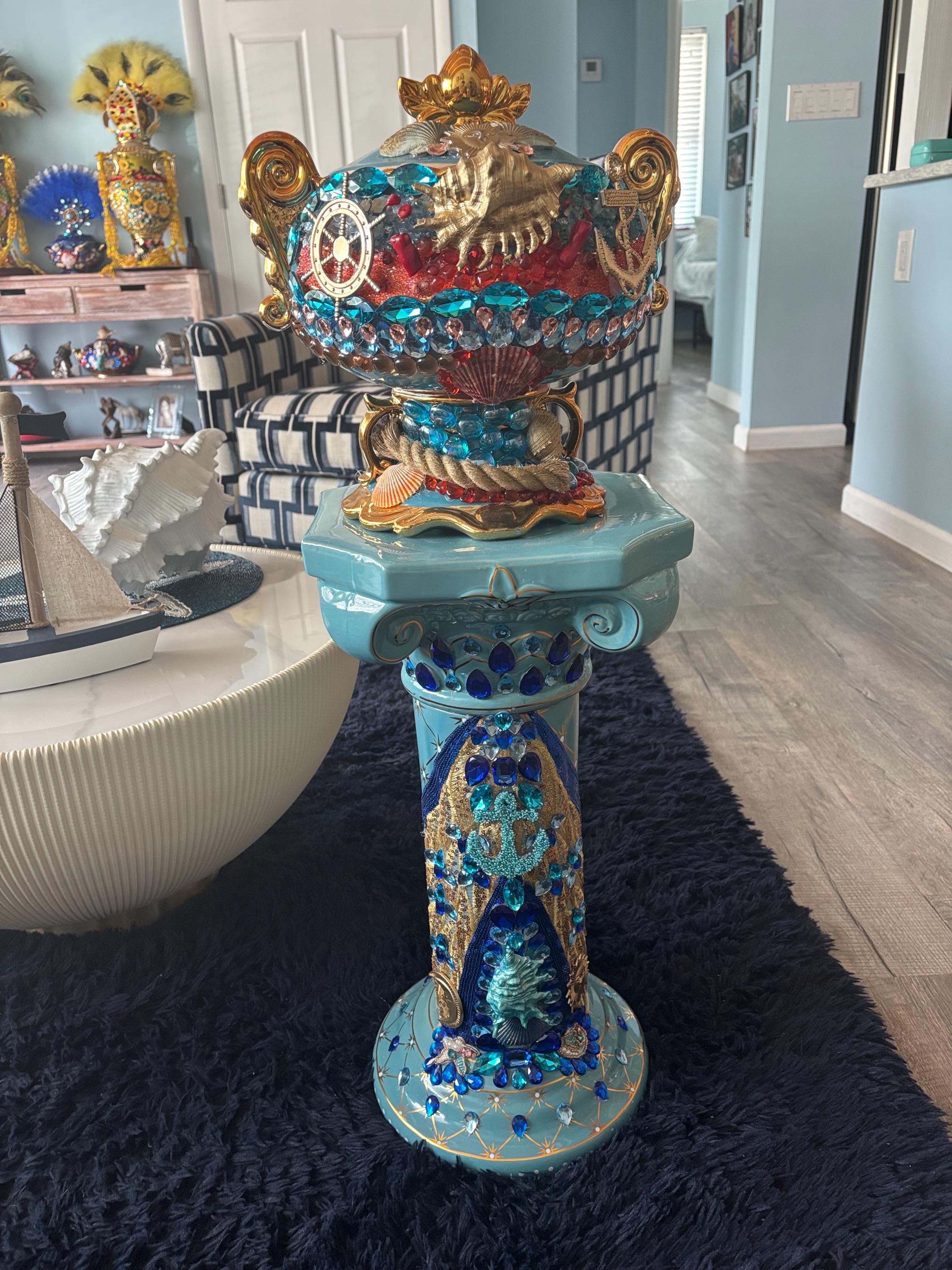 Set de yemaya ashaba sopera  con pedestal