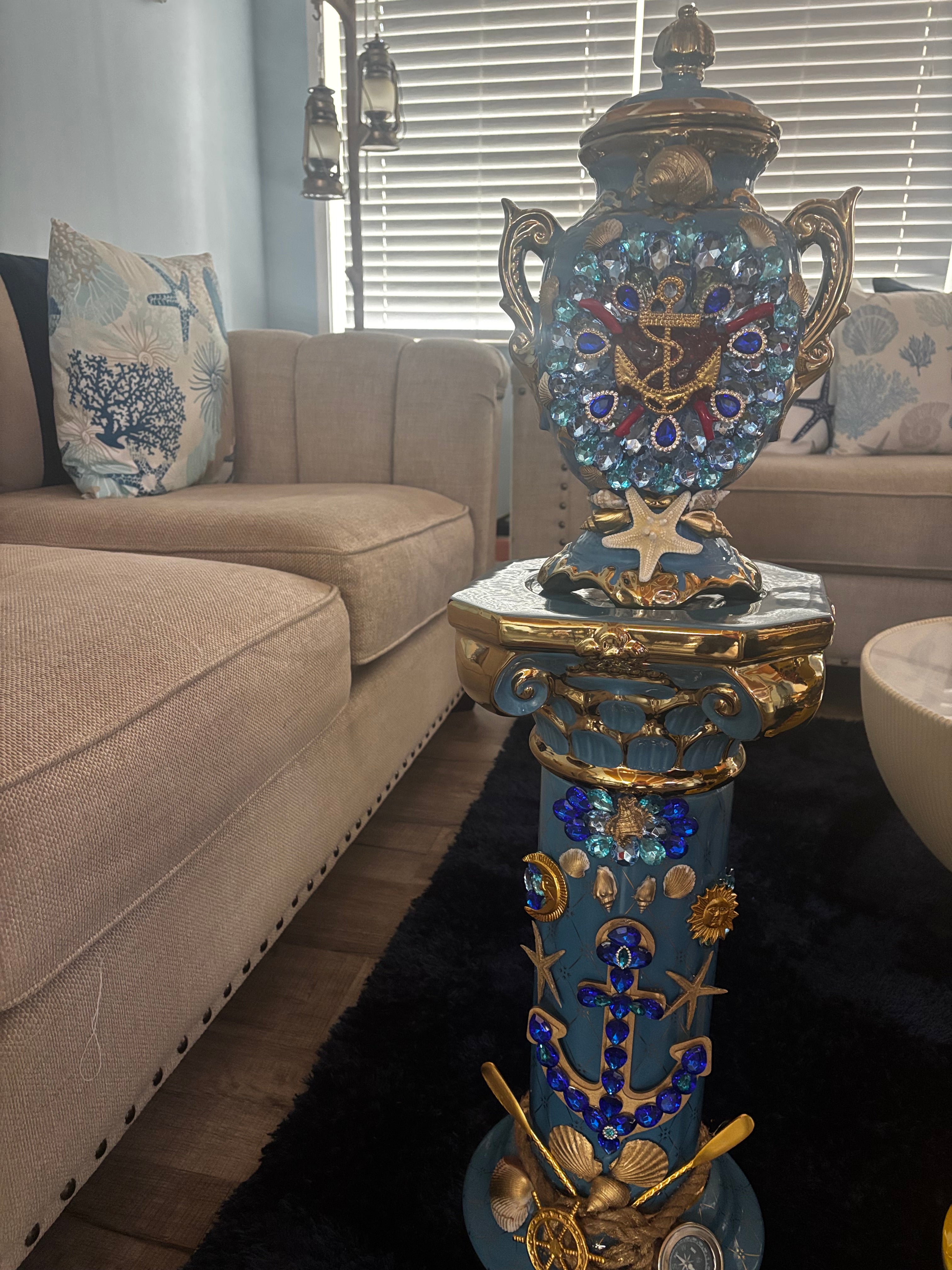 Set de yemaya ashaba sopera  con pedestal