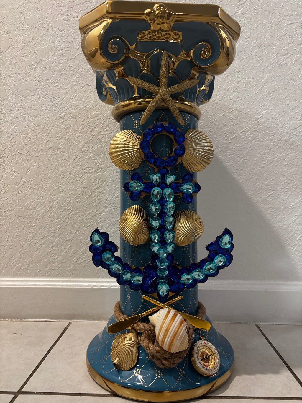 Set de yemaya  corona sopera  con pedestal