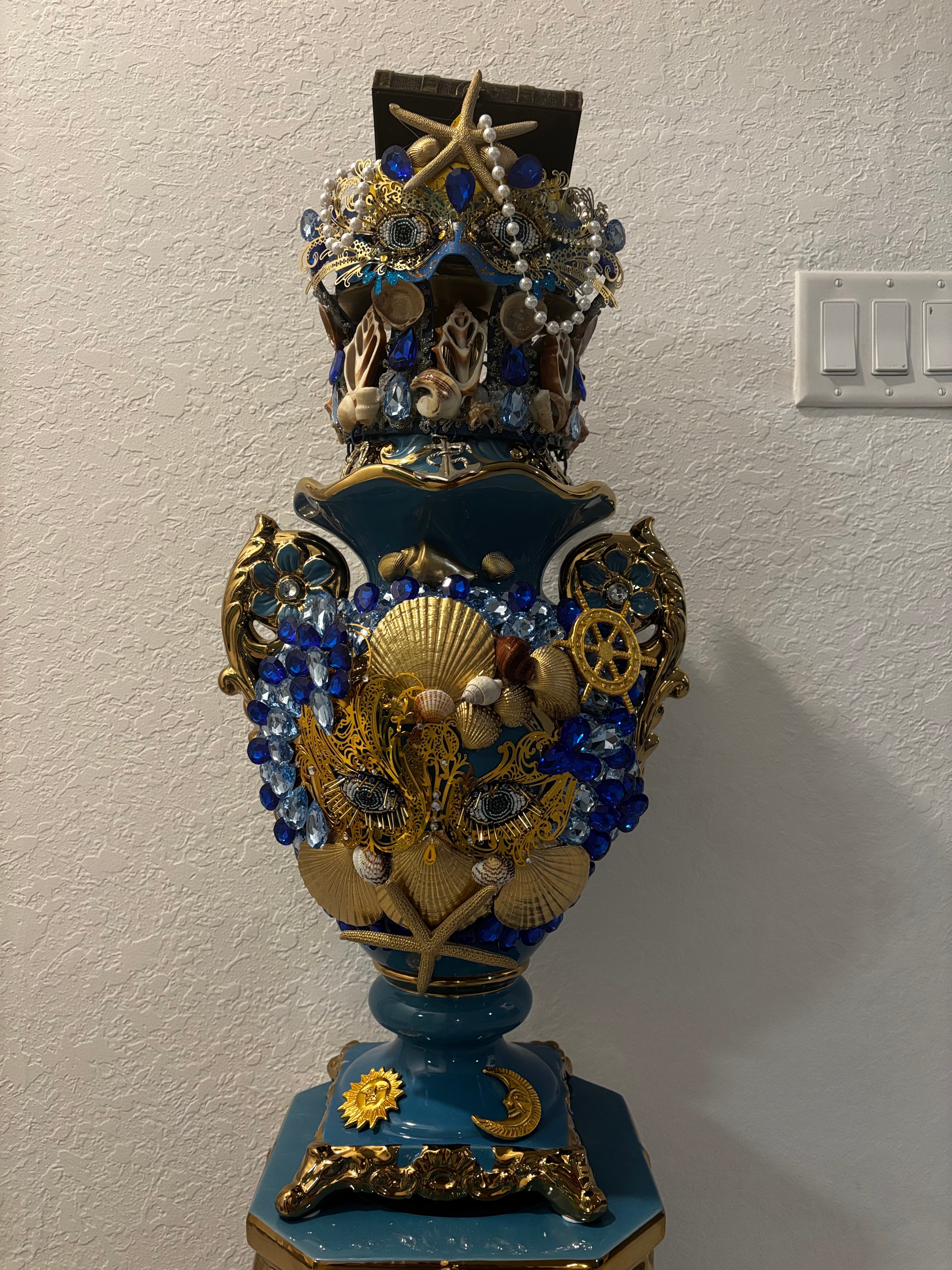 Set de yemaya  corona sopera  con pedestal