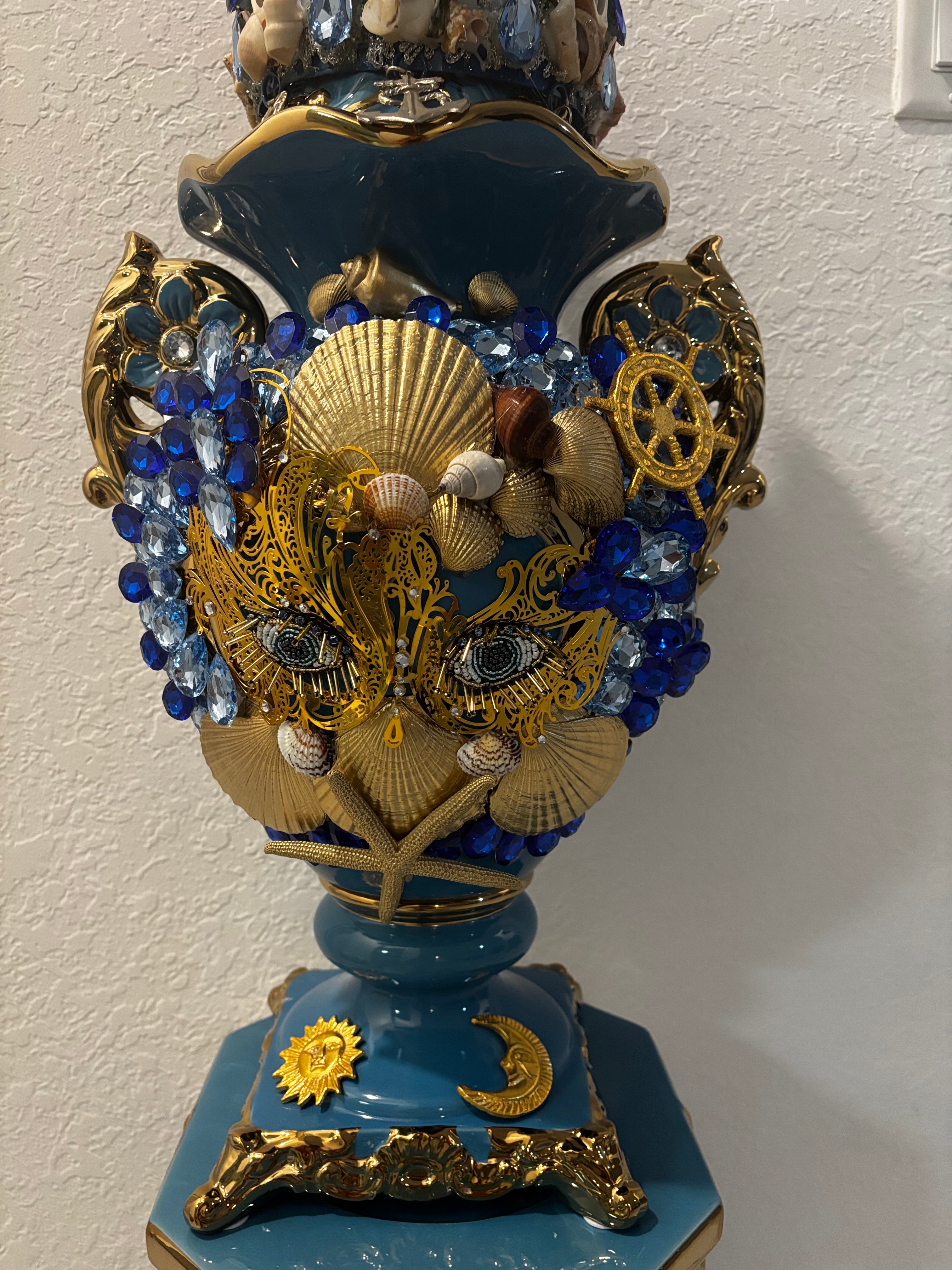 Set de yemaya  corona sopera  con pedestal