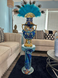 Set de yemaya sopera  con pedestal y abanico