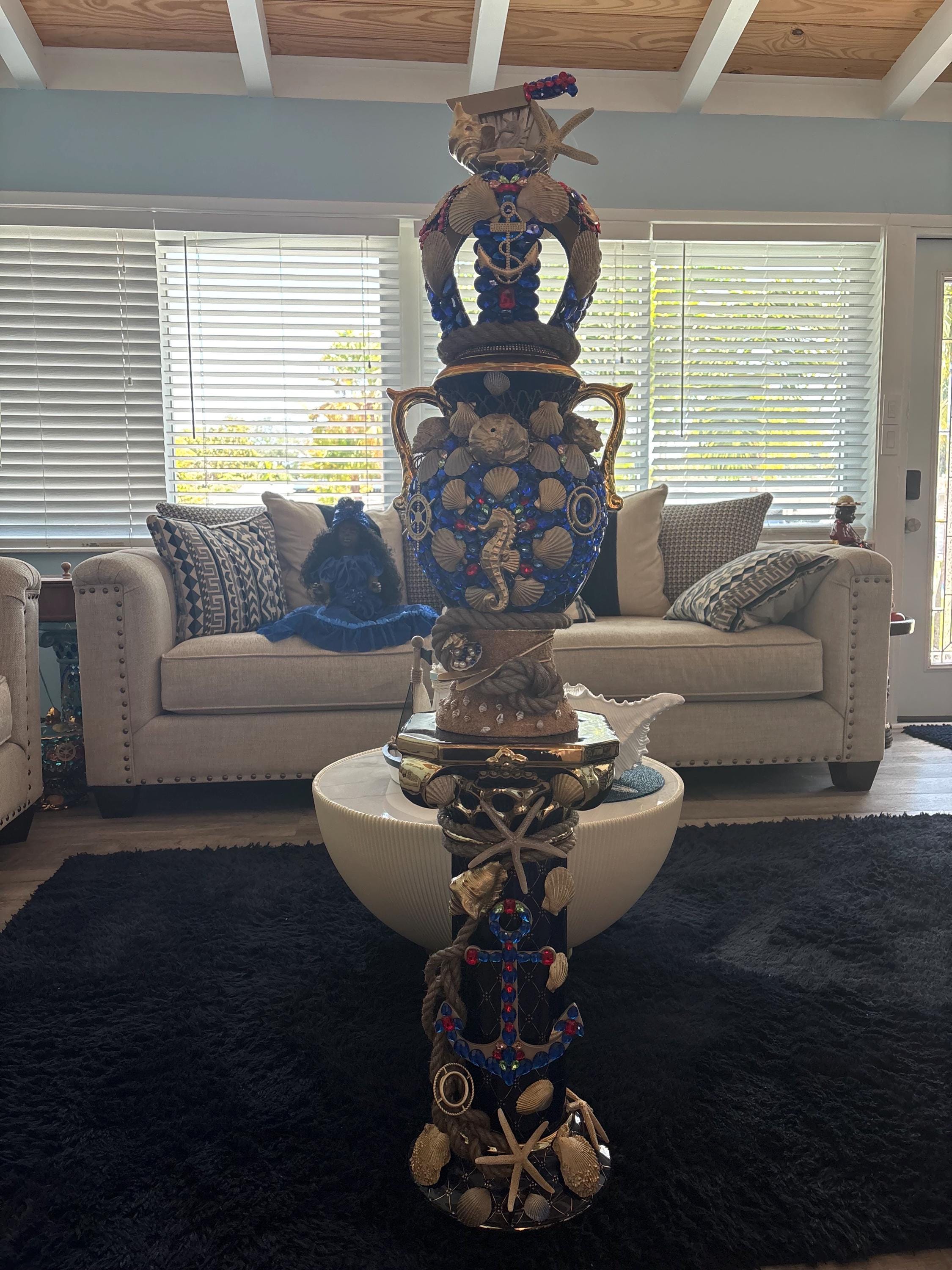 Set de yemaya  okute sopera  corona y pedestal