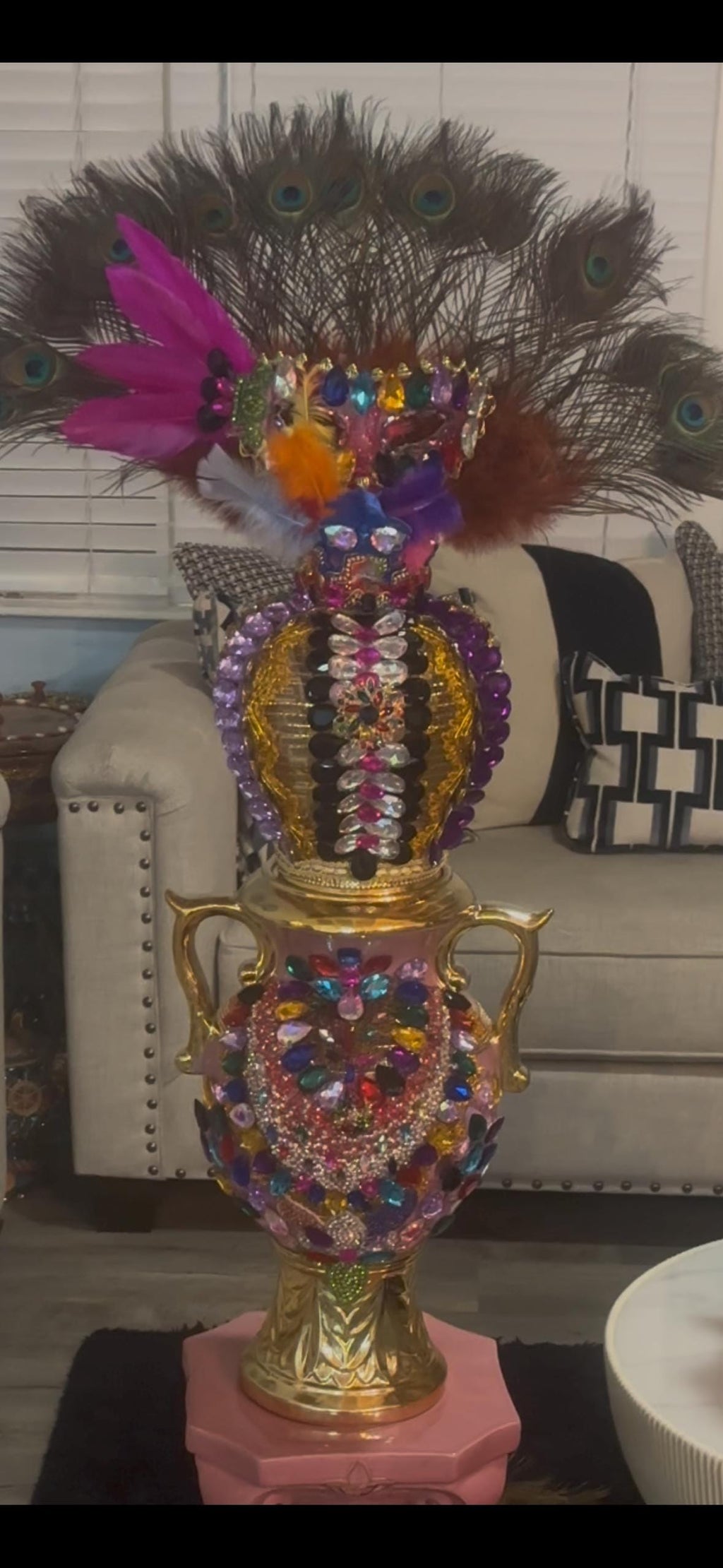 Set  sopera Pedestal y corona de oya